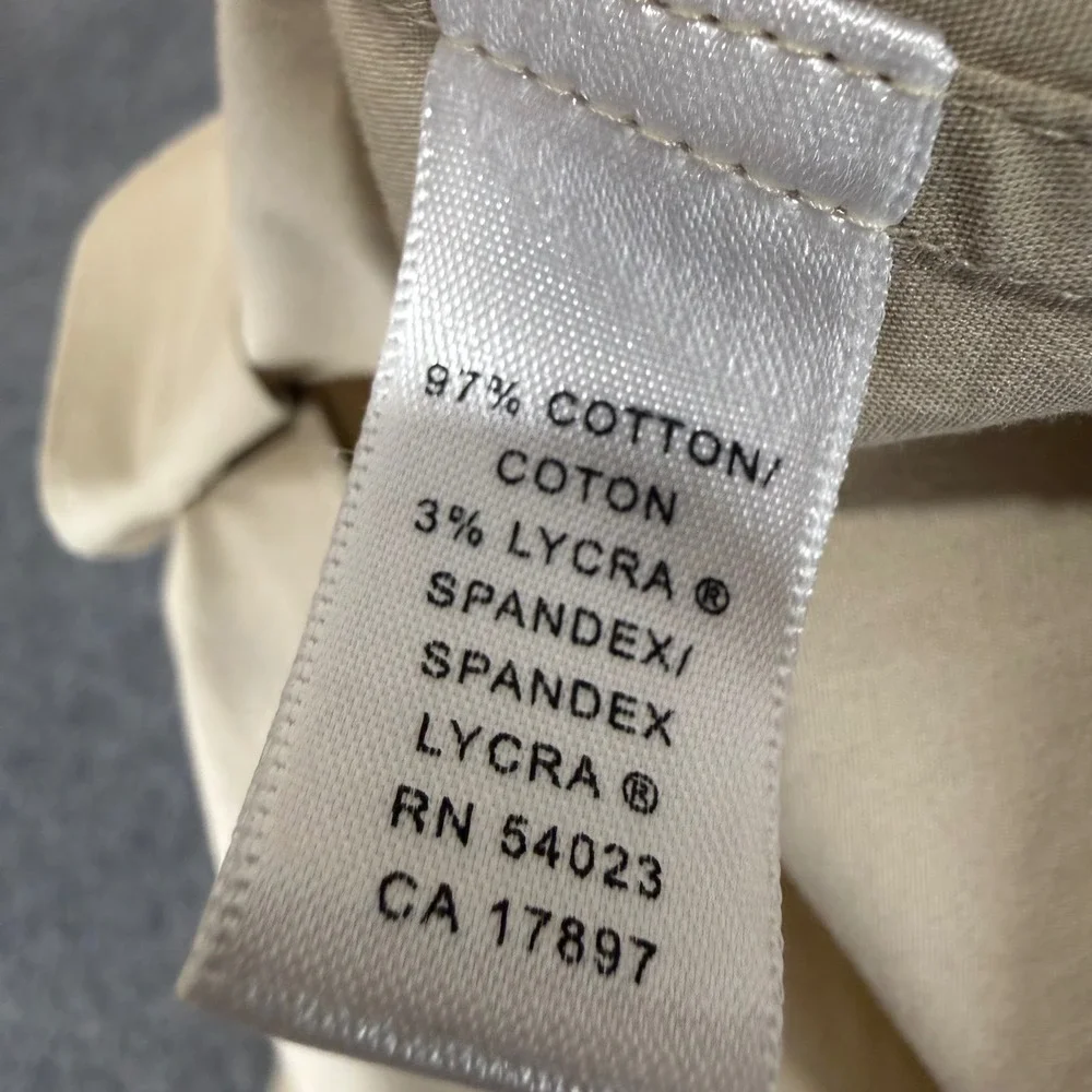 Banana Republic Mens Stretch Button Down Shirt Tan Khaki Long Sleeve Size M